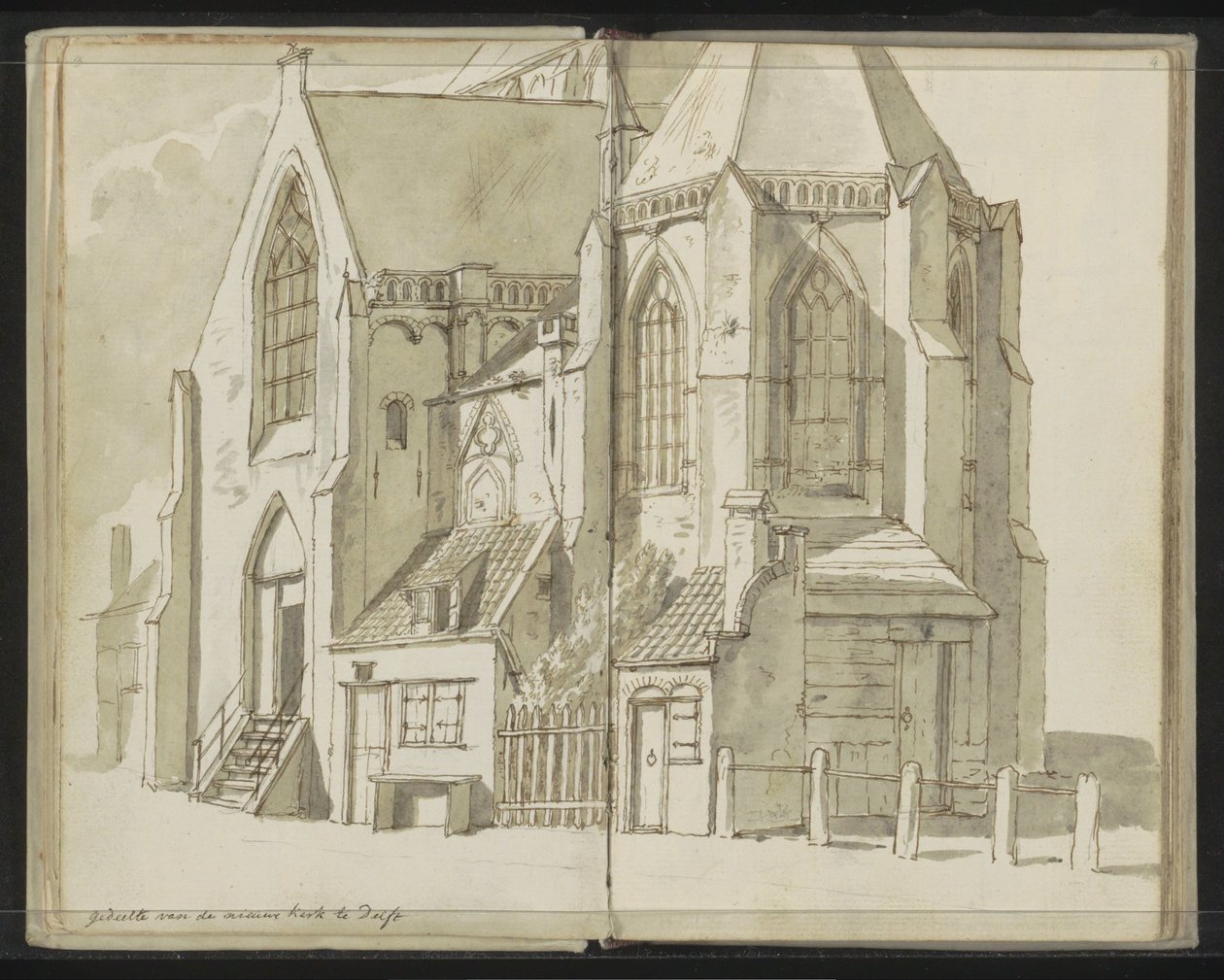 Vista laterale della Nieuwe Kerk a Delft da Johannes Huibert Prins
