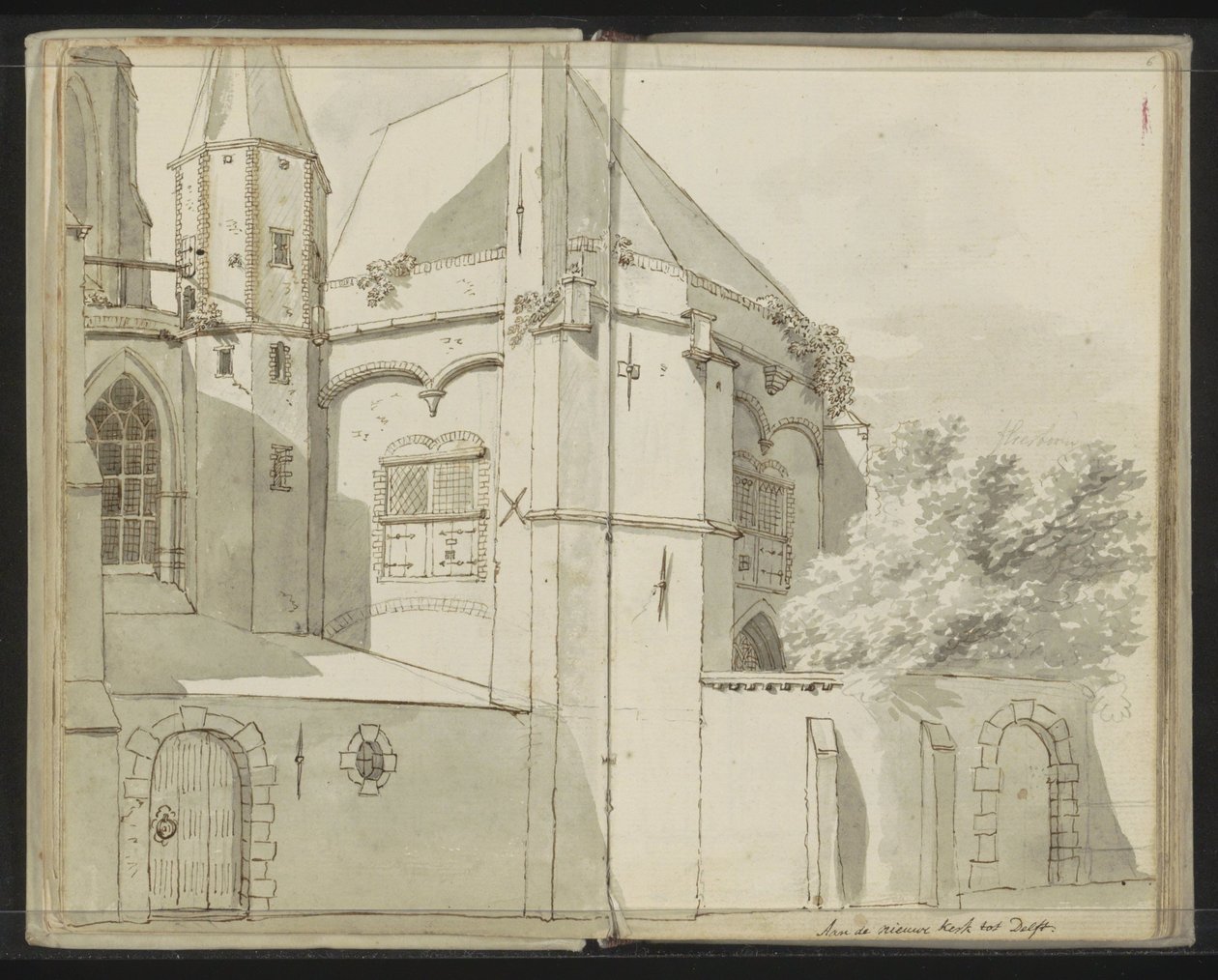 Vista laterale della Nieuwe Kerk a Delft da Johannes Huibert Prins