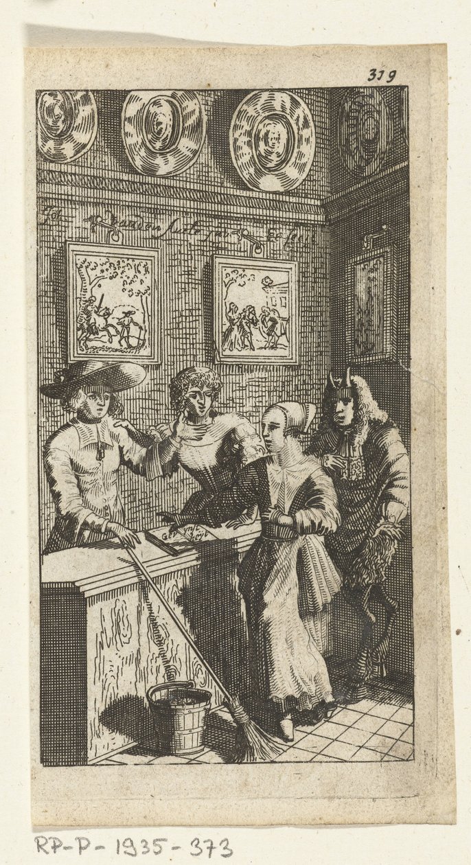 Il diavolo simulato (illustrazione del libro di Simon de Vries, Seven Duyvelen regeerende en serveerende de Hedendaeghsche Dienstmaegden, Amsterdam, 1682) da Johannes Jacobsz van den Aveele