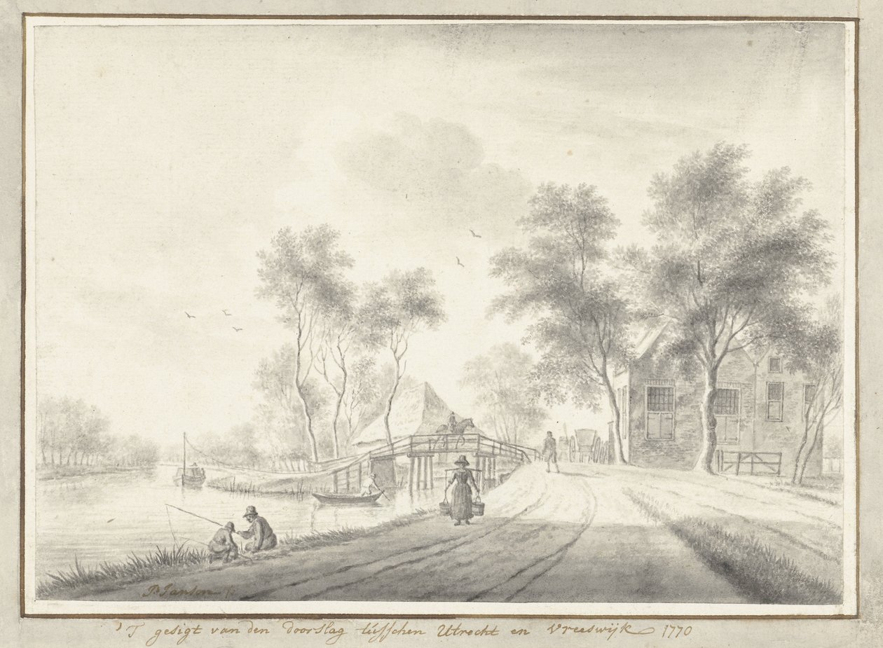 Veduta del canale tra Utrecht e Vreeswijk da Johannes Janson