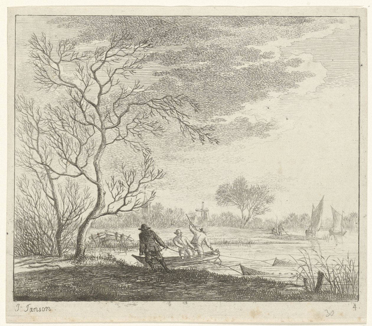 Paesaggio con pescatori da Johannes Janson