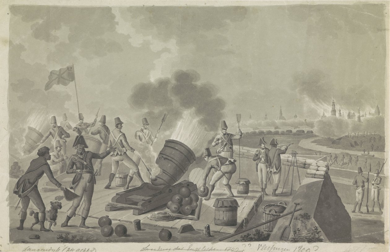 Bombardamento di Vlissingen da parte degli inglesi, 1809 da Johannes Jelgerhuis (possibly)