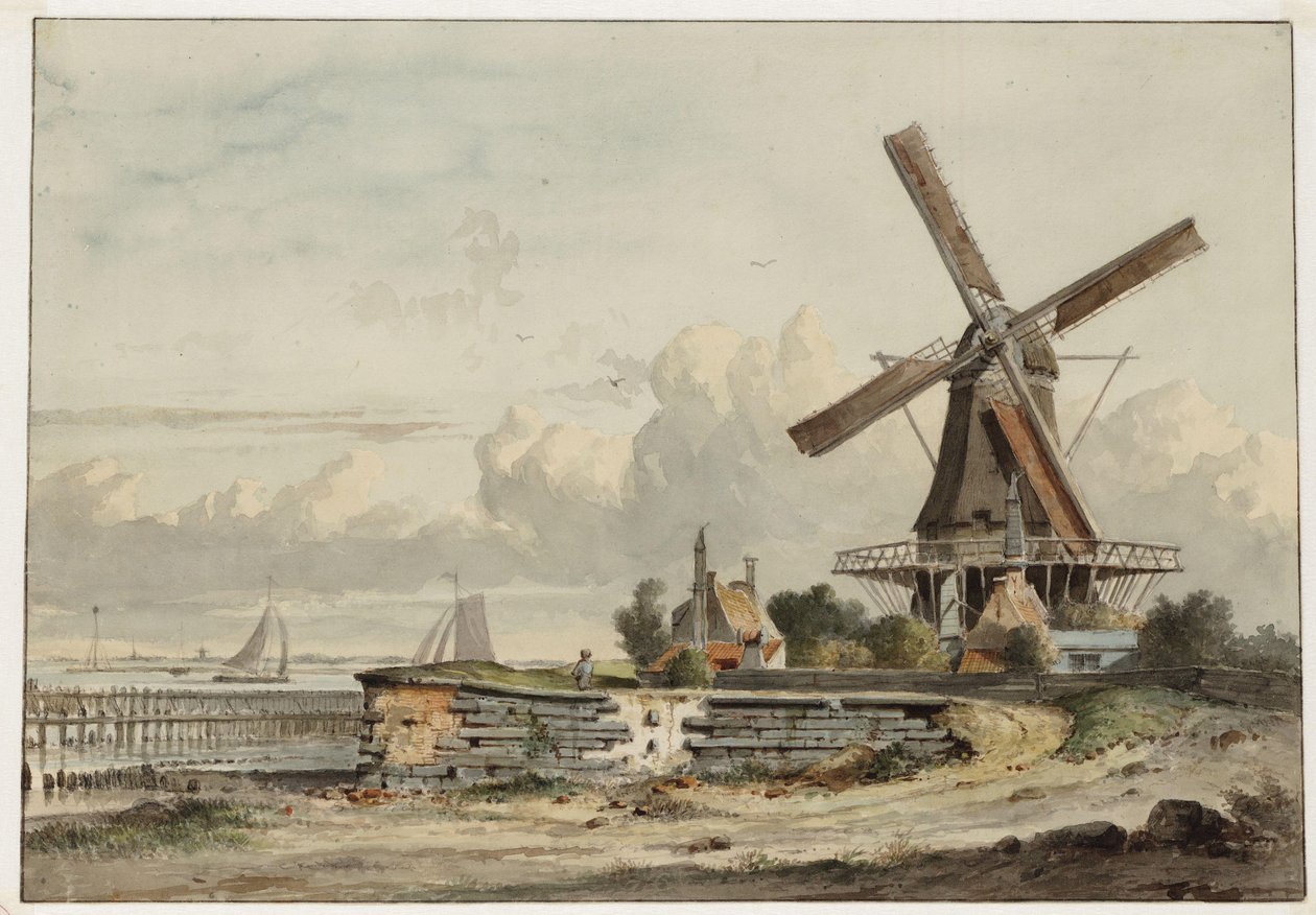 Bolwerk het Blauwhoofd con mulino De Bok da Johannes Jelgerhuis