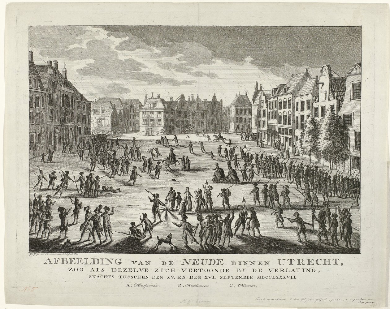 I patrioti lasciano la Neude a Utrecht, 1787 da Johannes Jelgerhuis