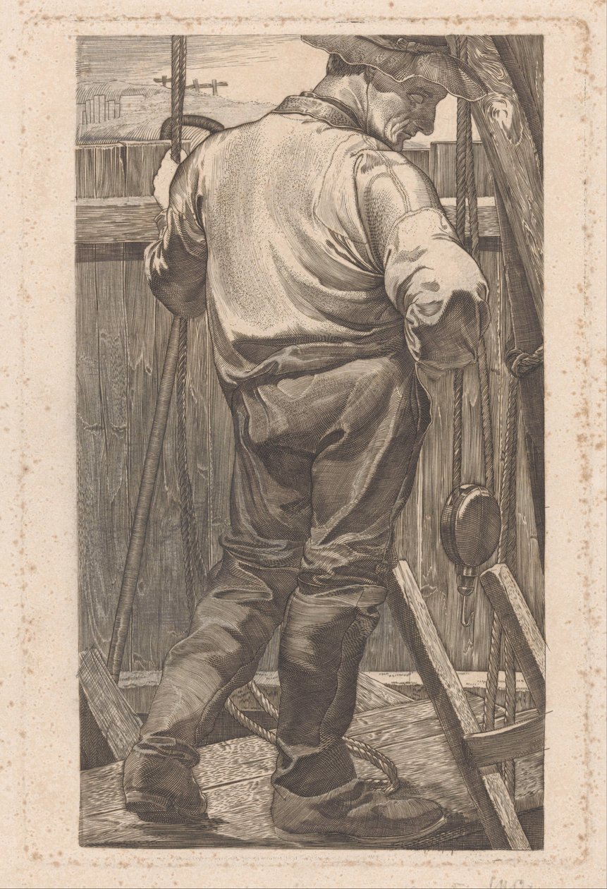 Lavoratore presso una staccionata di legno da Johannes Josephus Aarts (signed by artist)