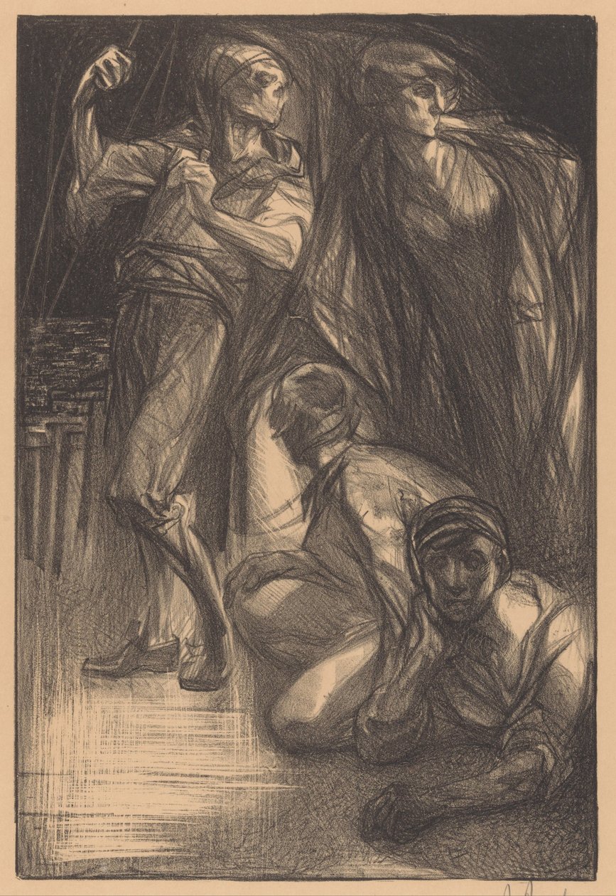 La morte con due uomini e una donna da Johannes Josephus Aarts (signed by artist)