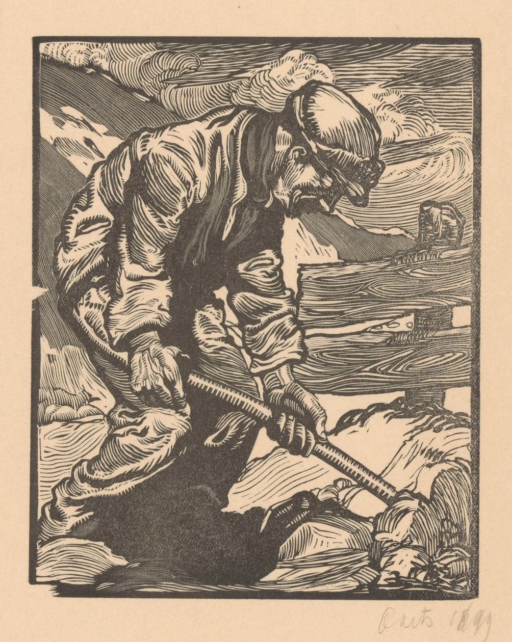 Lavoratore della diga da Johannes Josephus Aarts (signed by artist)