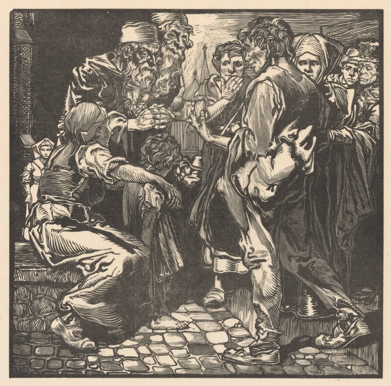 Uomo con borsa di denaro da Johannes Josephus Aarts (signed by artist)