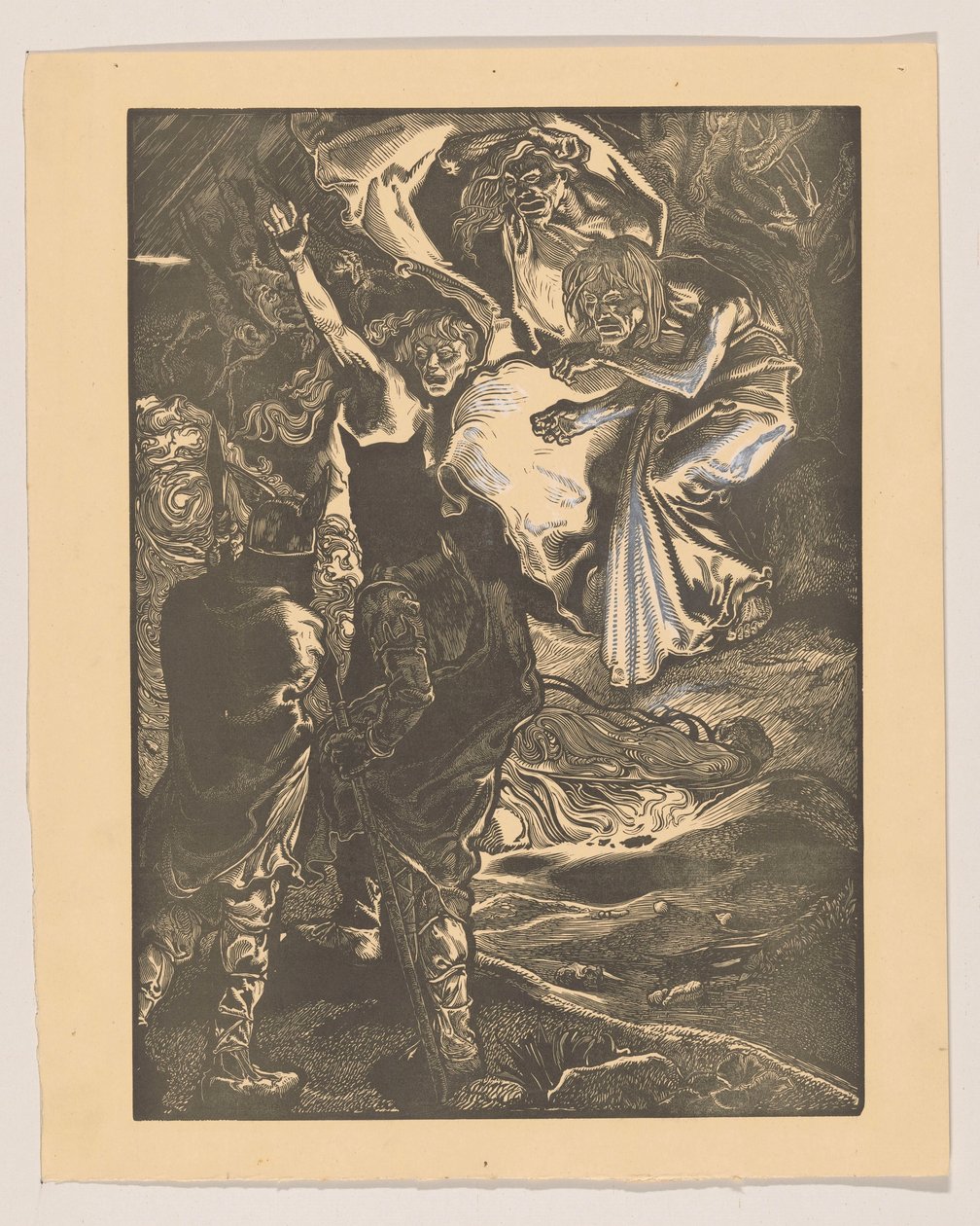 Macbeth e Banquo incontrano le tre streghe da Johannes Josephus Aarts