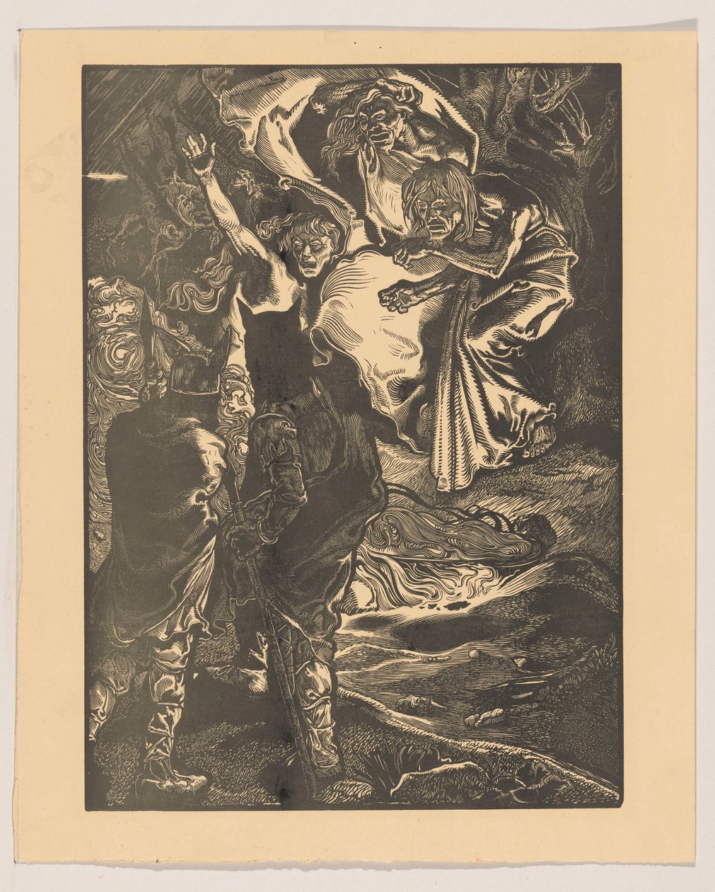 Macbeth e Banquo incontrano le tre streghe da Johannes Josephus Aarts