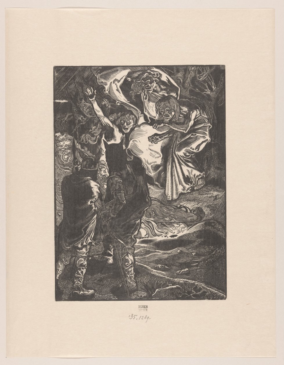 Macbeth e Banquo incontrano le tre streghe da Johannes Josephus Aarts