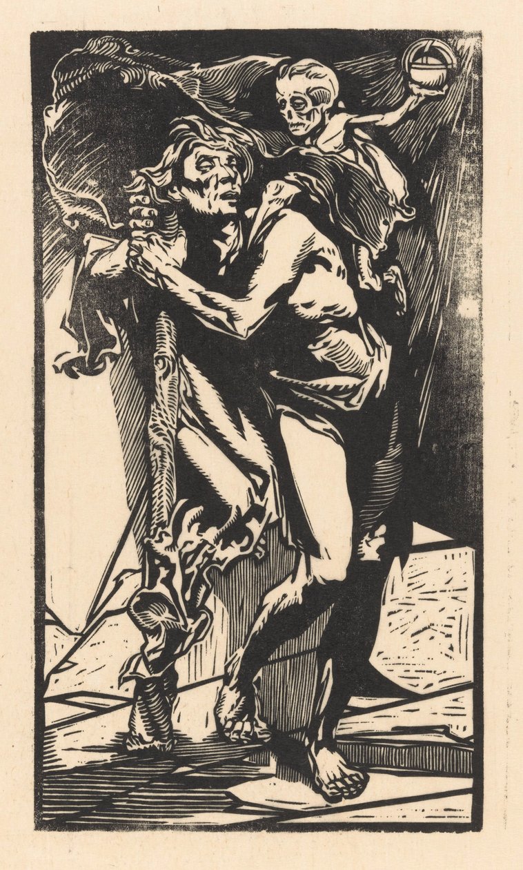 Uomo con la Morte sulla schiena da Johannes Josephus Aarts