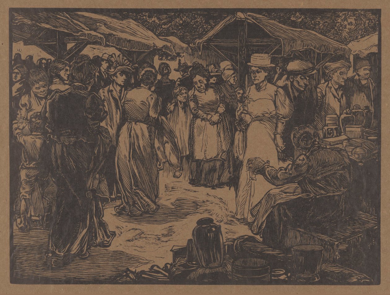 Scena di mercato con uomini e donne da Johannes Josephus Aarts