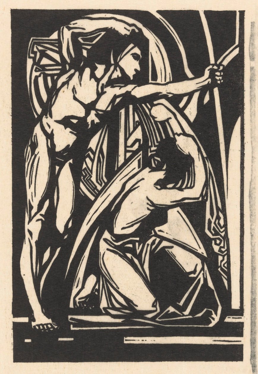 Uomo in piedi e donna inginocchiata da Johannes Josephus Aarts