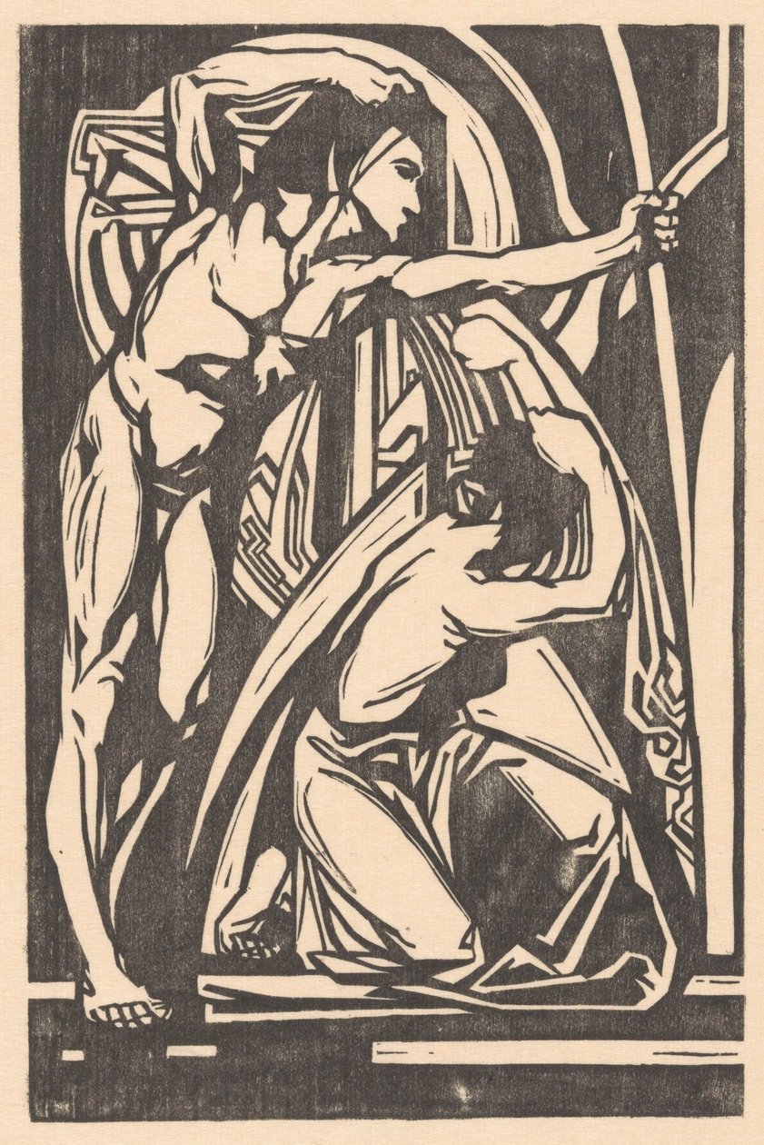 Uomo in piedi e donna inginocchiata da Johannes Josephus Aarts