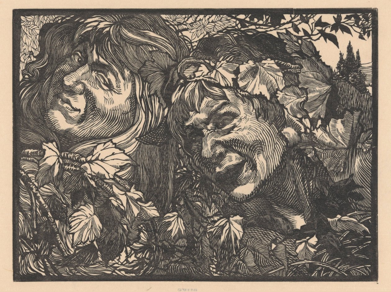 Due baccanti circondati da foglie di vite da Johannes Josephus Aarts