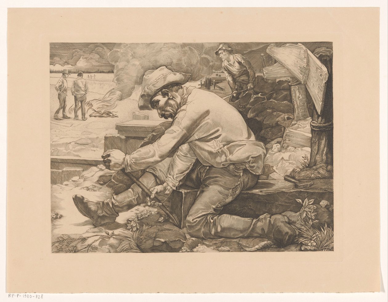 Lavoratore che scava da Johannes Josephus Aarts