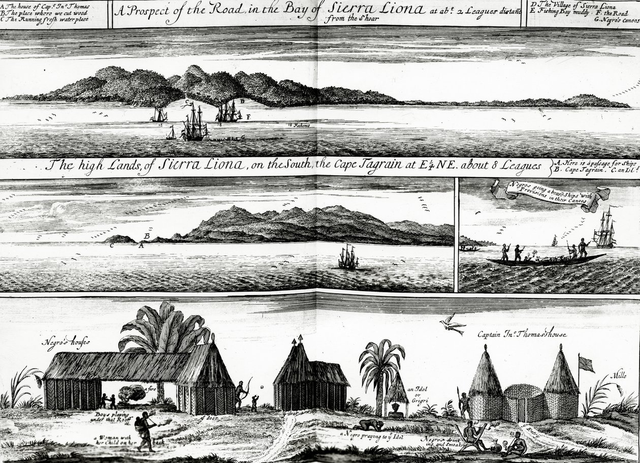 Una prospettiva della strada nella baia di Sierra Leone, un