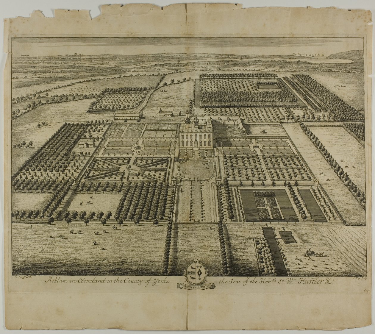 Acklam in Cleveland nella contea di Yorke, tavola 64 da Britannia Illustrata da Johannes Kip