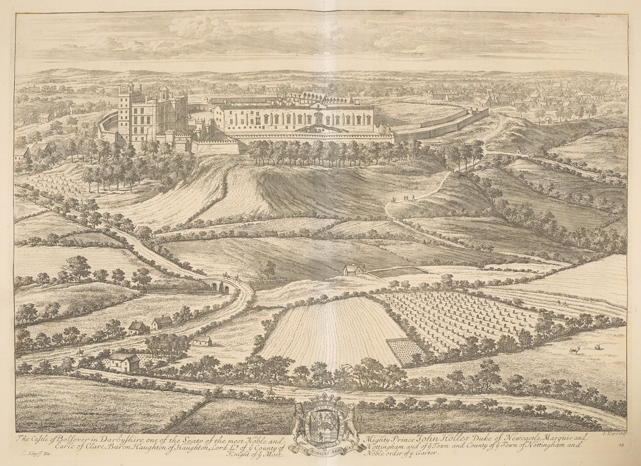 Il Castello di Bolsover nel Derbyshire da Johannes Kip