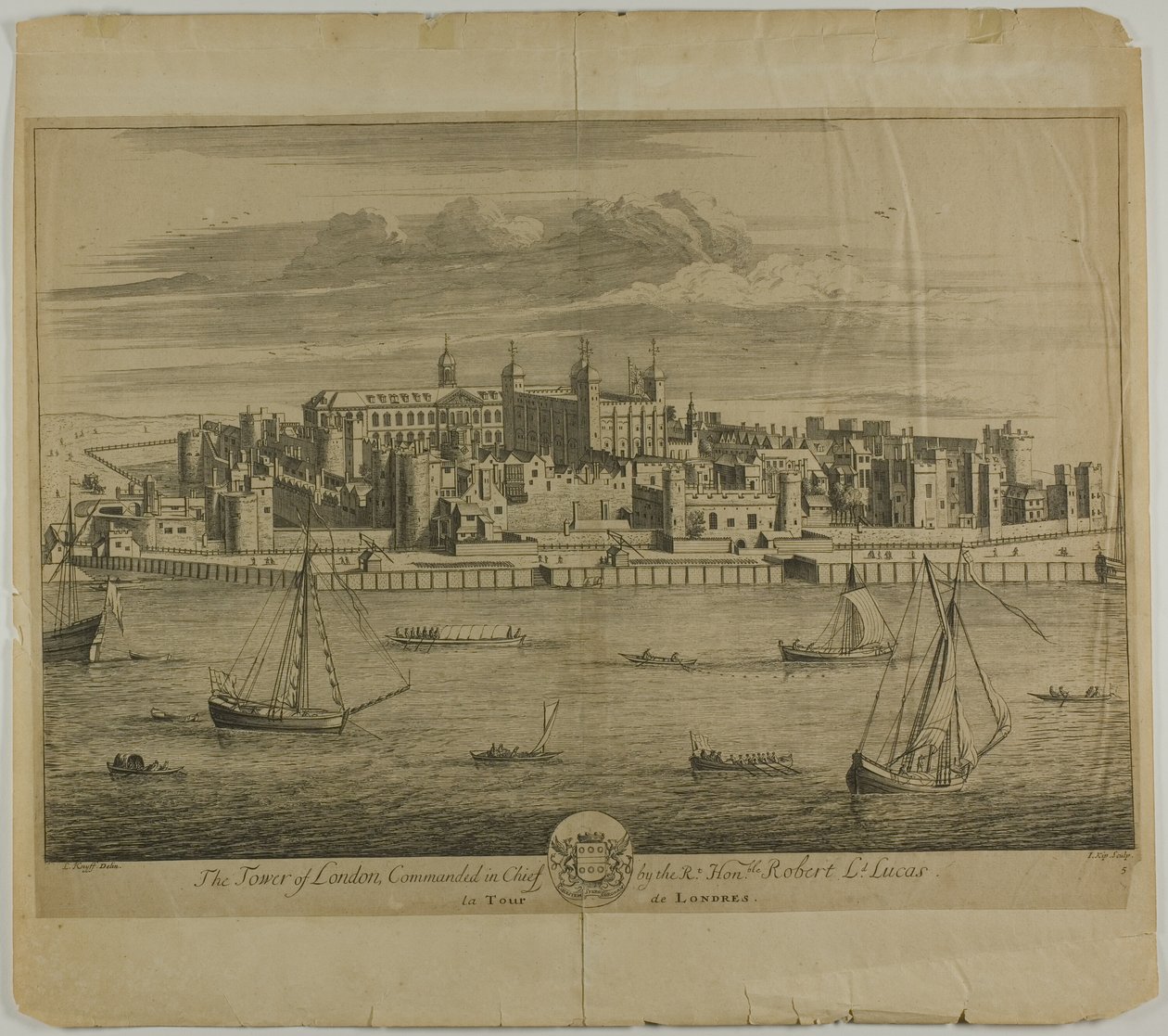 La Torre di Londra, quinta tavola da Britannia Illustrata da Johannes Kip