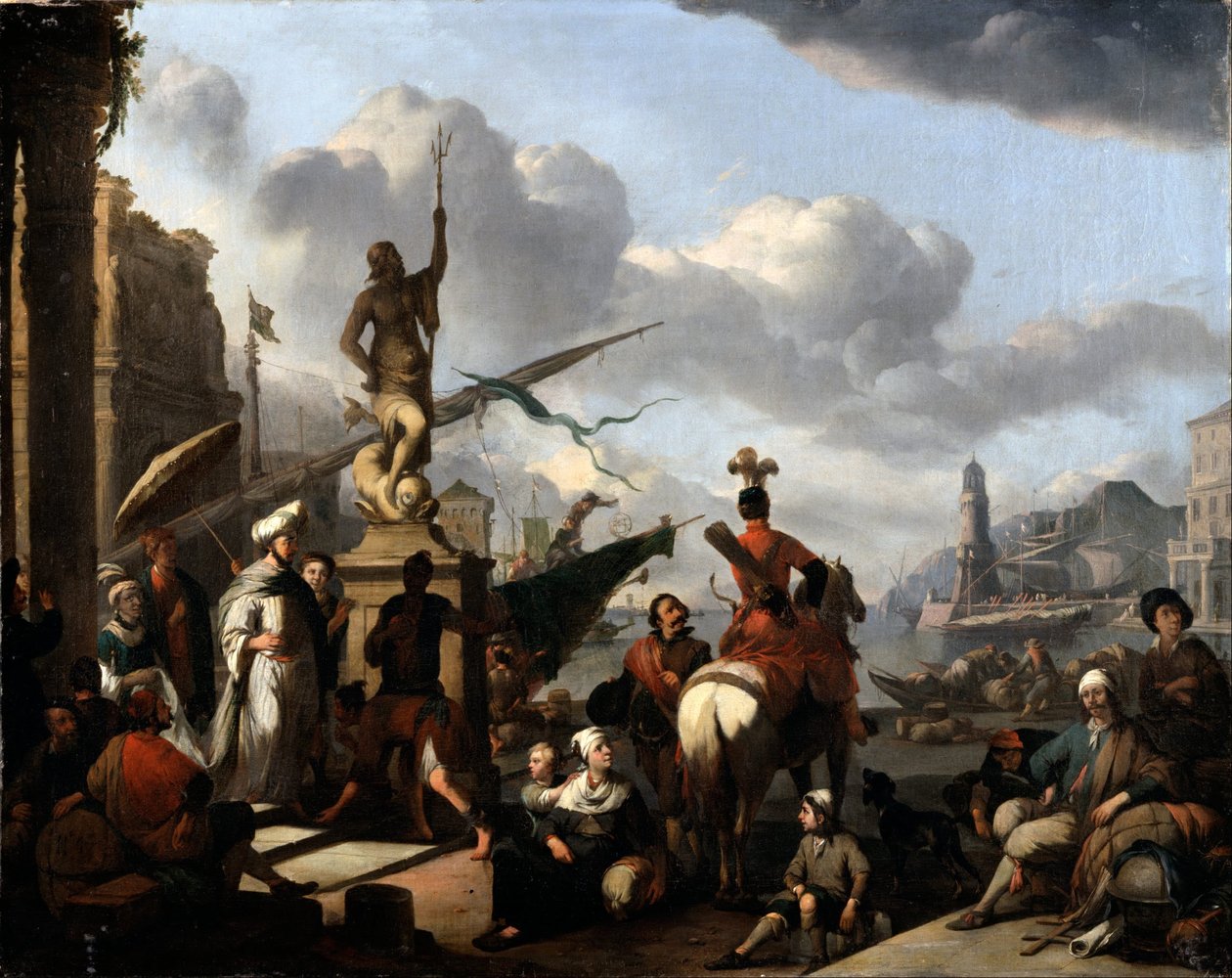 Un porto marittimo italiano da Johannes Lingelbach
