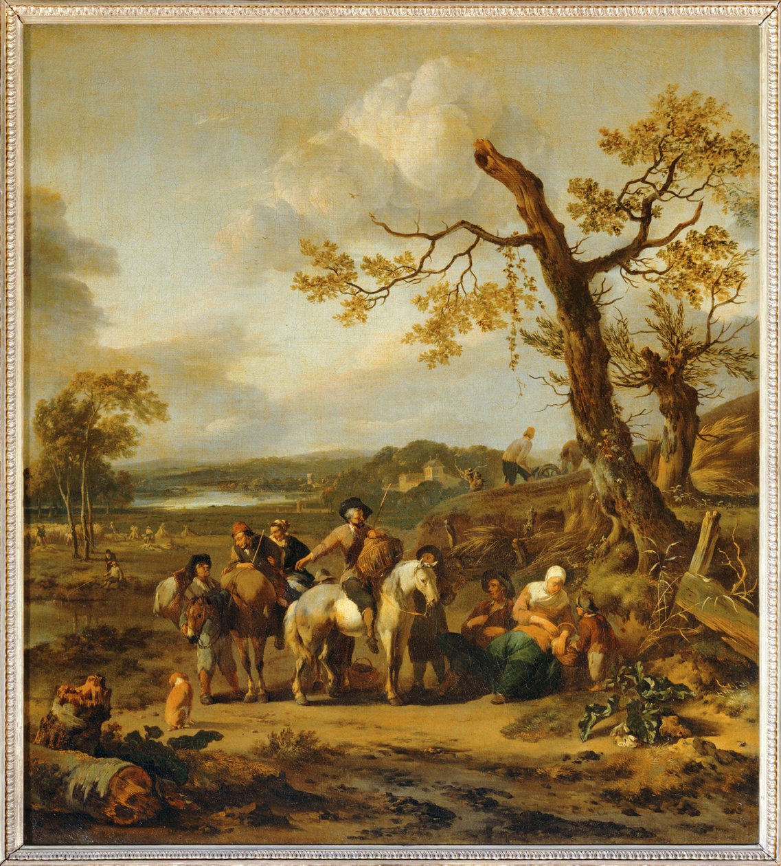 Halte de paysans allant au marche - I contadini si riposano mentre vanno al mercato ... da Johannes Lingelbach