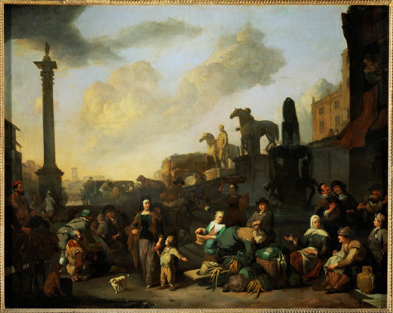 Il mercato delle erbe a Roma - Il mercato delle erbe a Roma ... da Johannes Lingelbach