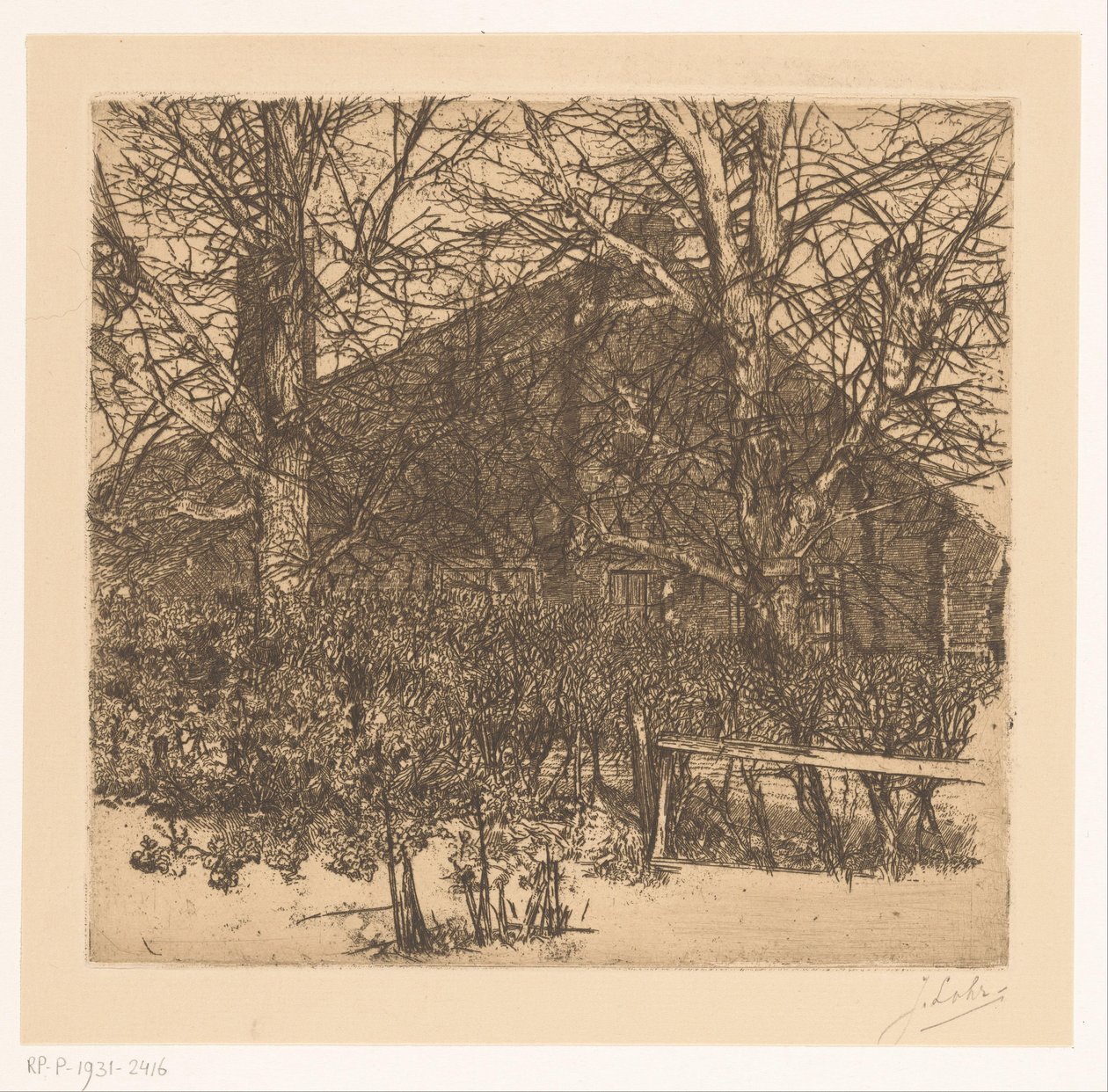 Alberi davanti a una fattoria da Johannes Löhr