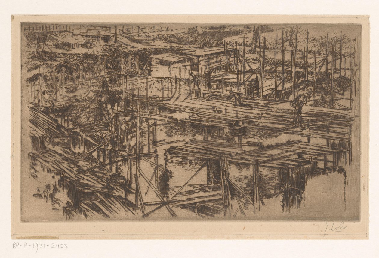 Cantiere con impalcature da Johannes Löhr