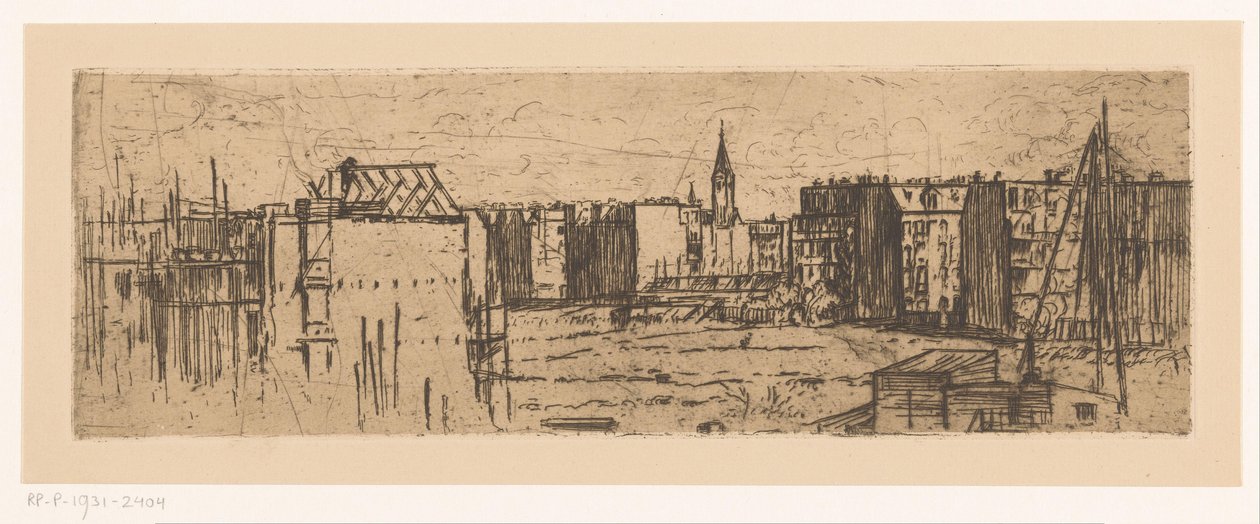 Veduta di Amsterdam con case in costruzione da Johannes Löhr