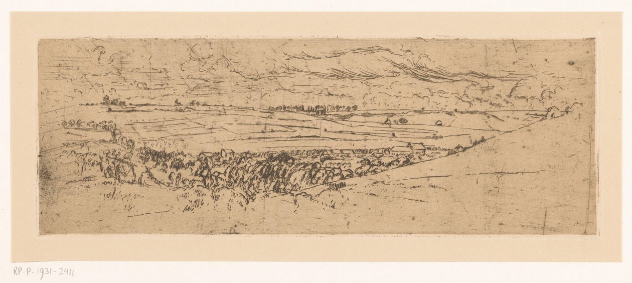 Paesaggio collinare con villaggio da Johannes Löhr