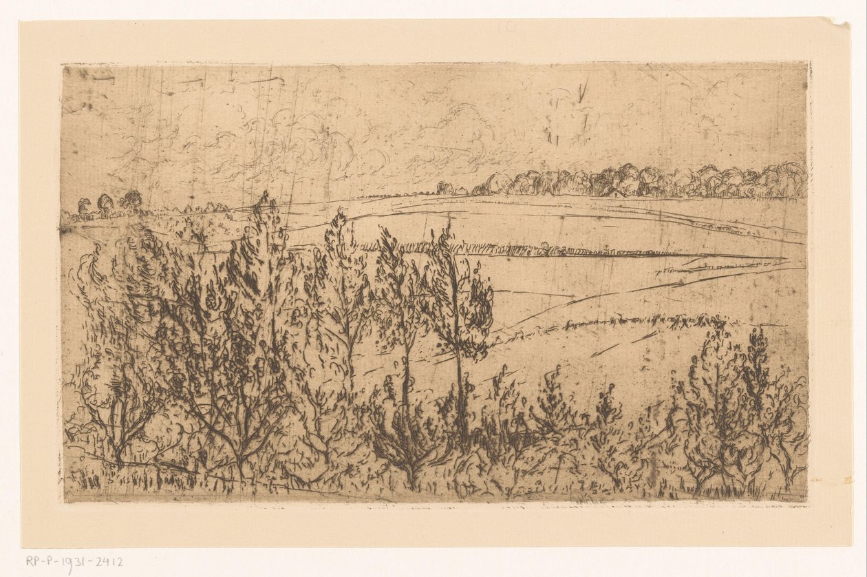 Paesaggio con campi e alberi da Johannes Löhr
