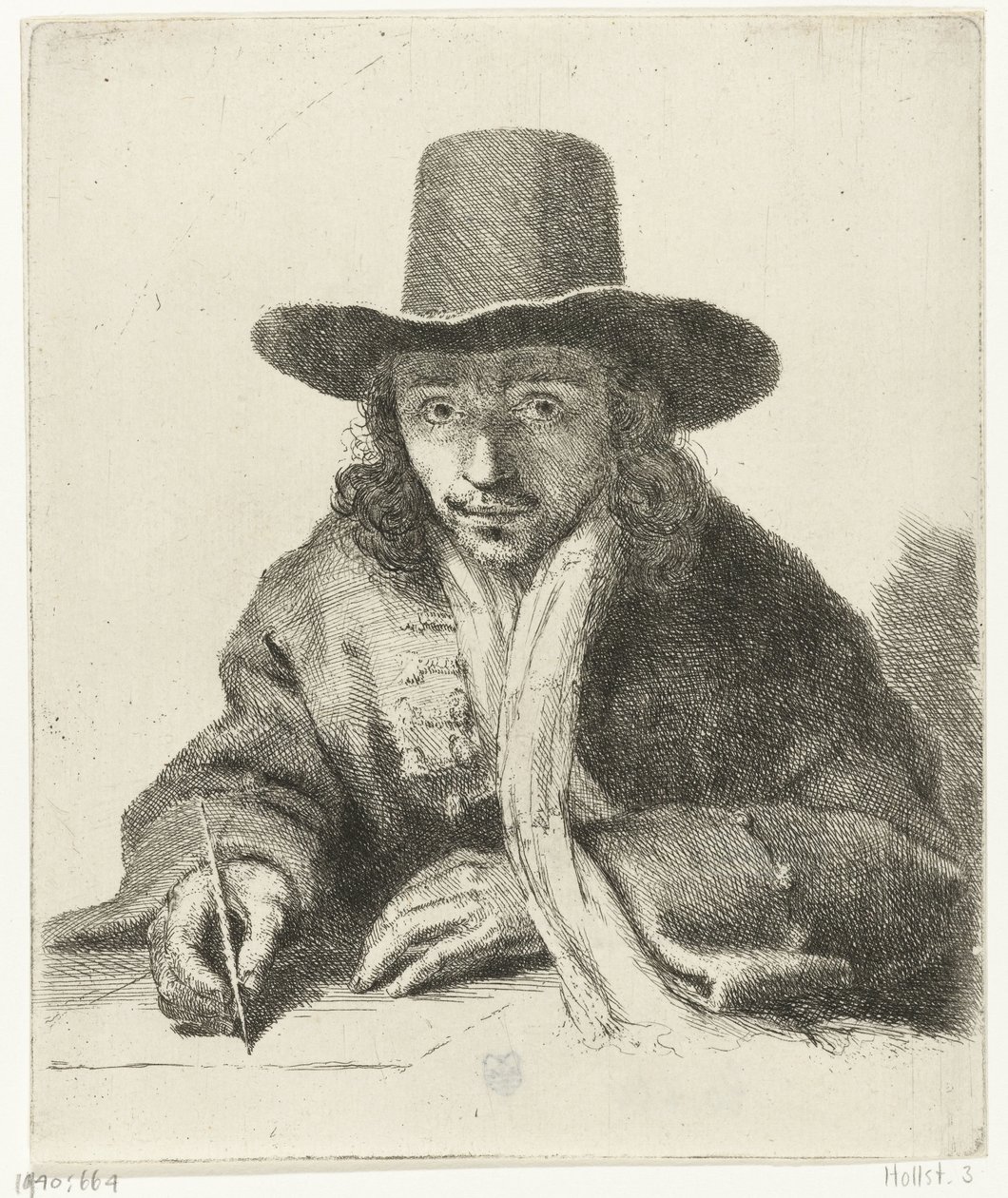 Autoritratto di Johannes Lutma, disegnando da Johannes  Lutma