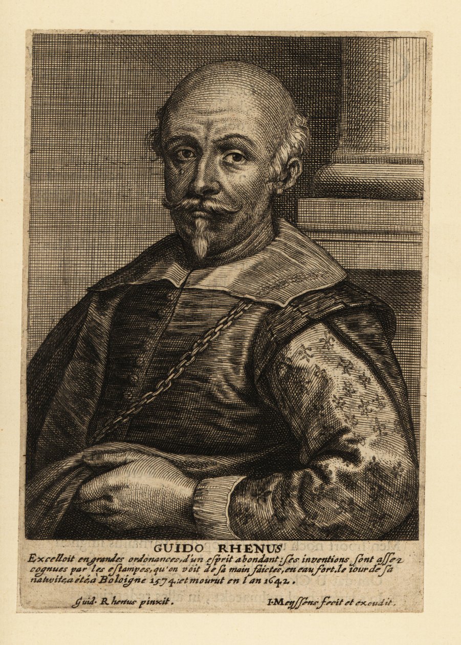 Ritratto di Guido Reni, pittore italiano della scuola bolognese del periodo barocco da Johannes Meyssens