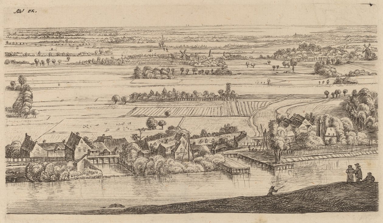 Villaggio accanto a un canale da Johannes Ruisscher