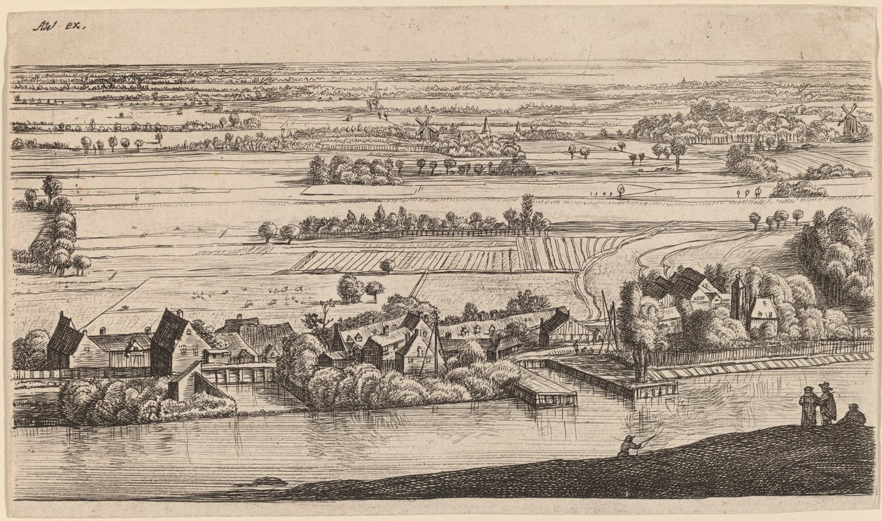 Villaggio accanto a un canale da Johannes Ruisscher