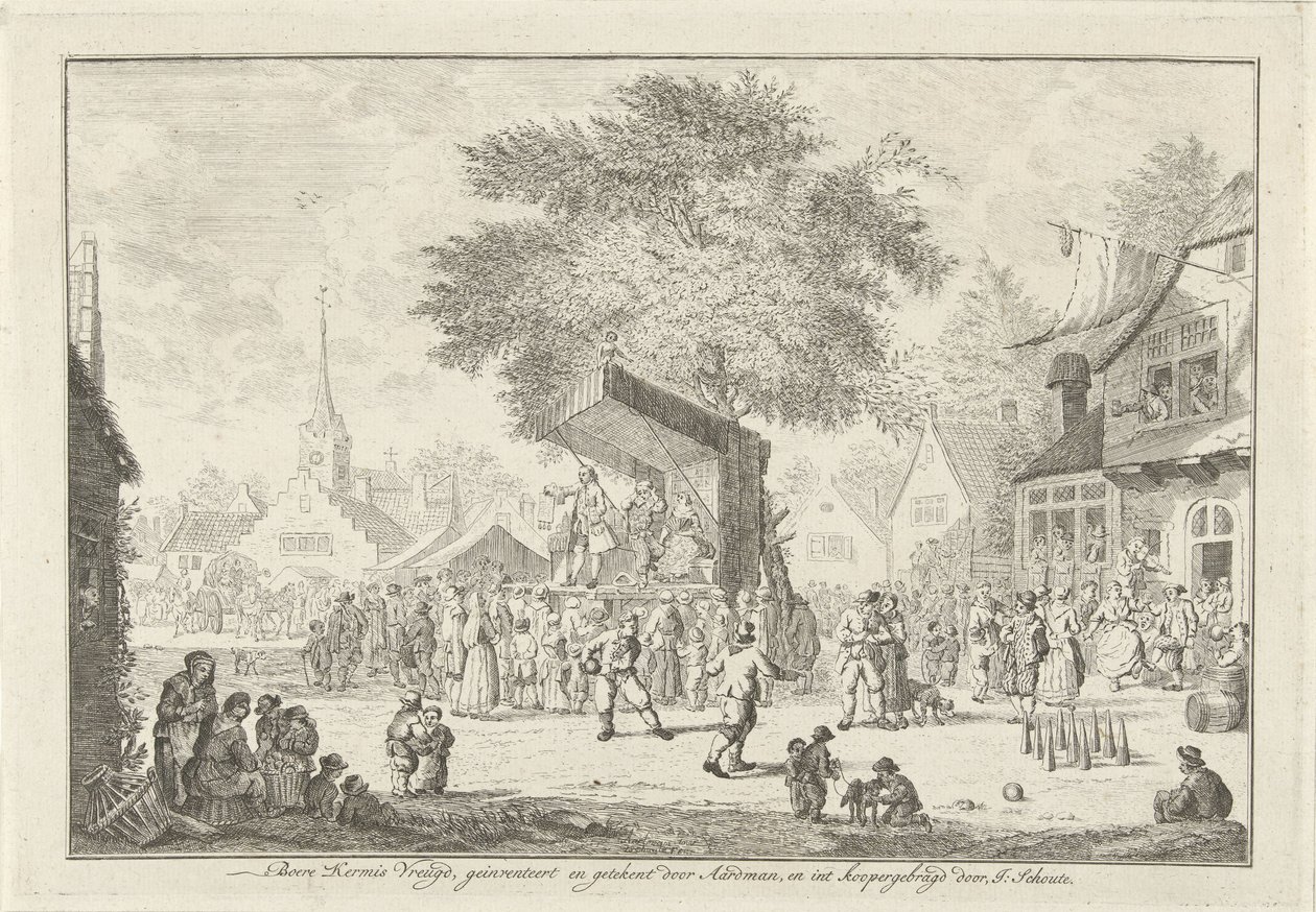 Festa contadina nel villaggio, ca. 1750 (Festa contadina) da Johannes Schouten