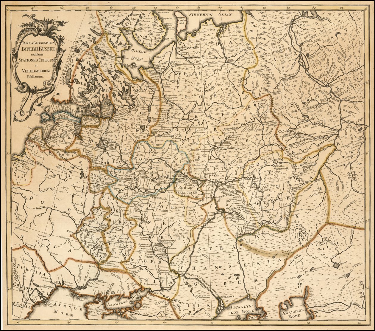 Mappa della Russia del 1760 di Johannes Treskot da Johannes Treskot