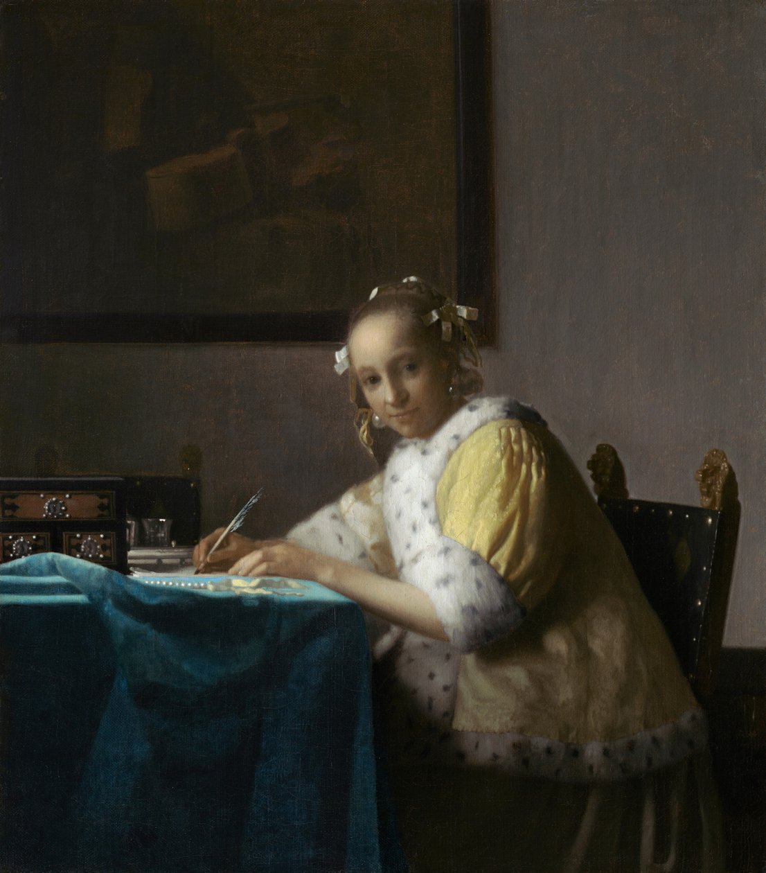 Eine Dame schreibt da Johannes Vermeer