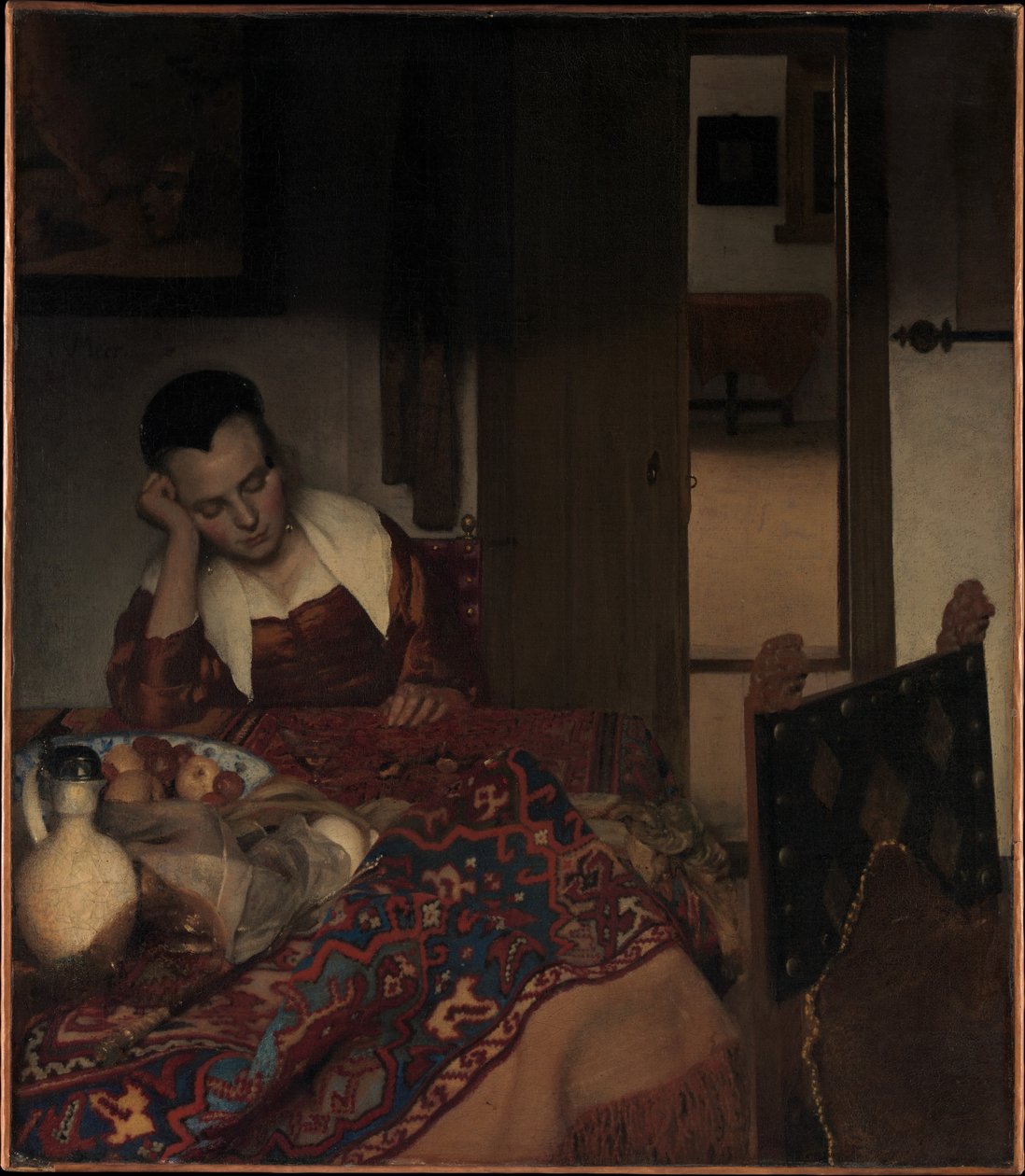 Ein schlafendes Mädchen da Johannes Vermeer