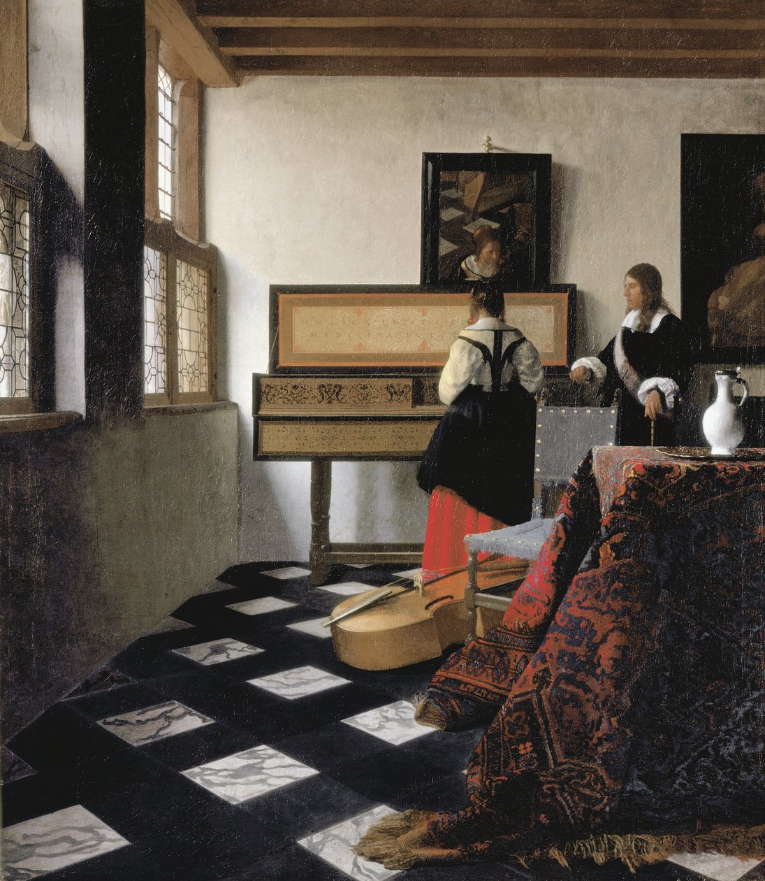 Una signora al Virginal con un gentiluomo, "La lezione di musica". da Johannes Vermeer