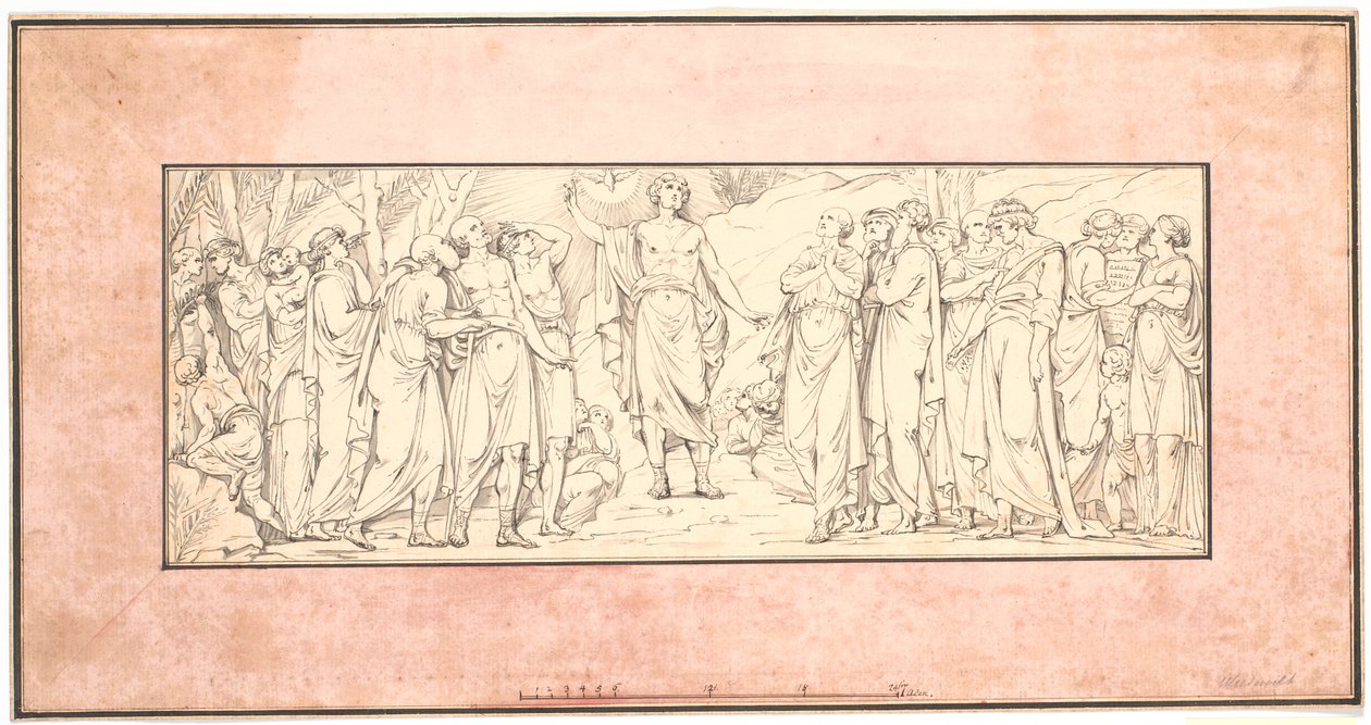 Predica della montagna. Bozzetto per rilievo scomparso per la Chiesa di Marmo (frontoni sopra le finestre angolari) da Johannes Wiedewelt