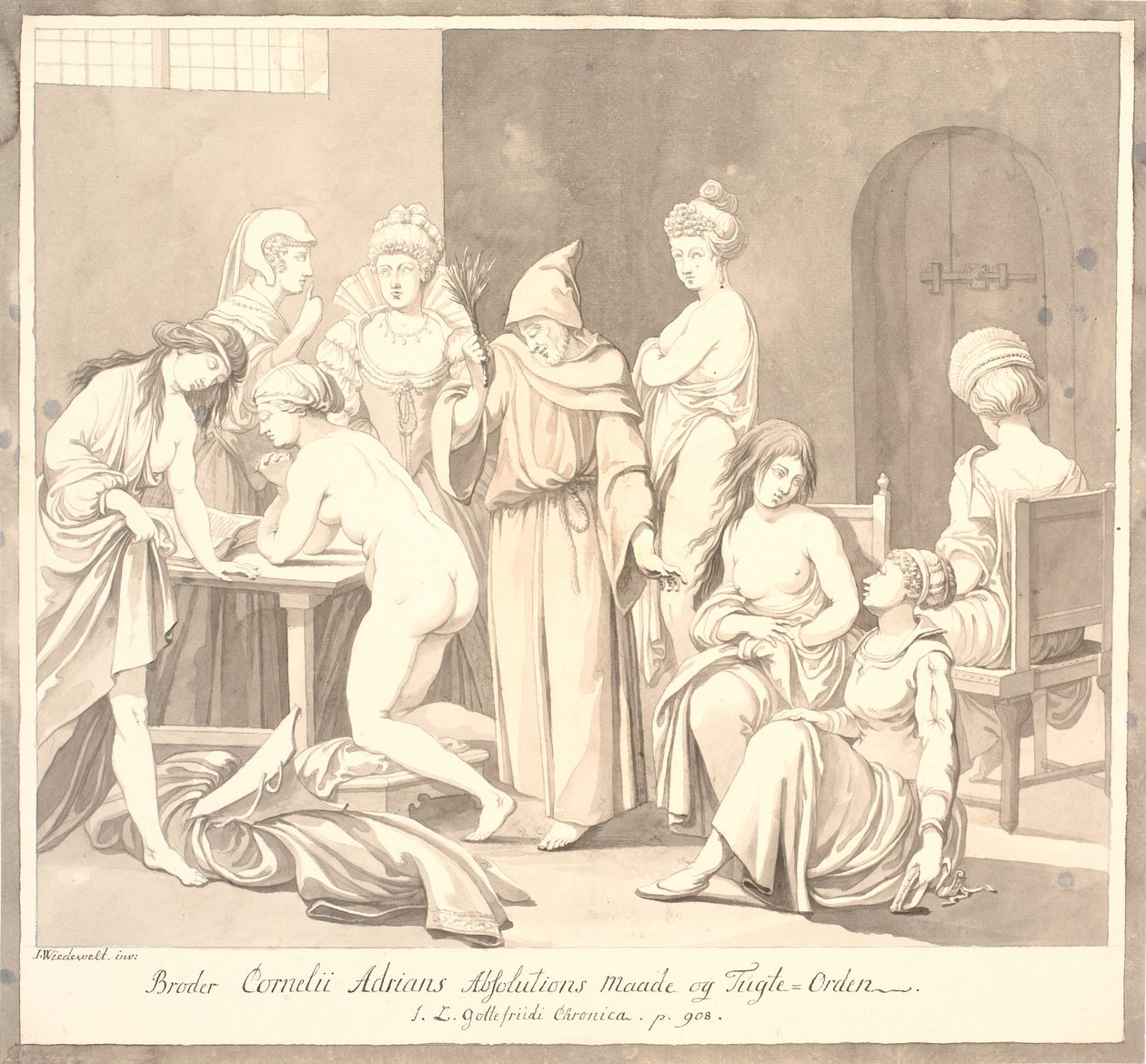 "Metodo di assoluzione e ordine di disciplina di Fratello Cornelii Adrians./ Cronaca di J.L. Gottefriidi. p. 908." da Johannes Wiedewelt