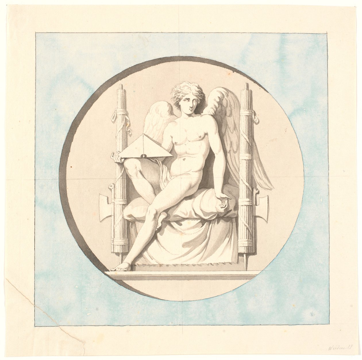 Il genio della giustizia. Disegno per il rilievo in marmo sul Monumento alla Libertà da Johannes Wiedewelt