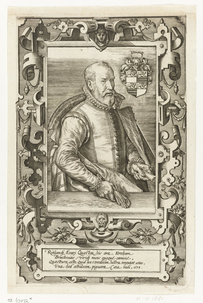 Ritratto di Jan van Brouckhoven, amministratore di Rijnland da Johannes Wierix (attributed to)