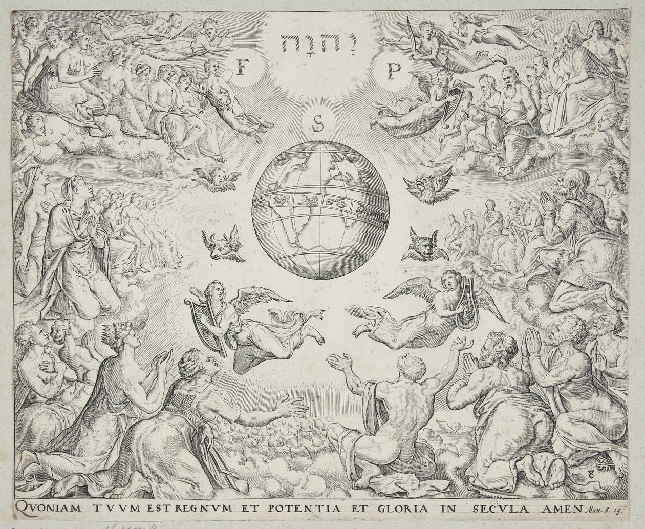 Adorazione della Trinità in cielo da Johannes Wierix