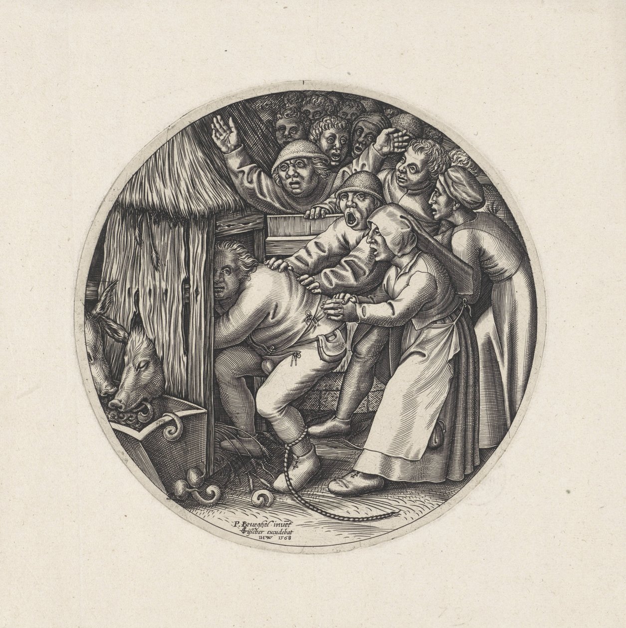 Il maiale deve stare nel suo recinto da Johannes Wierix