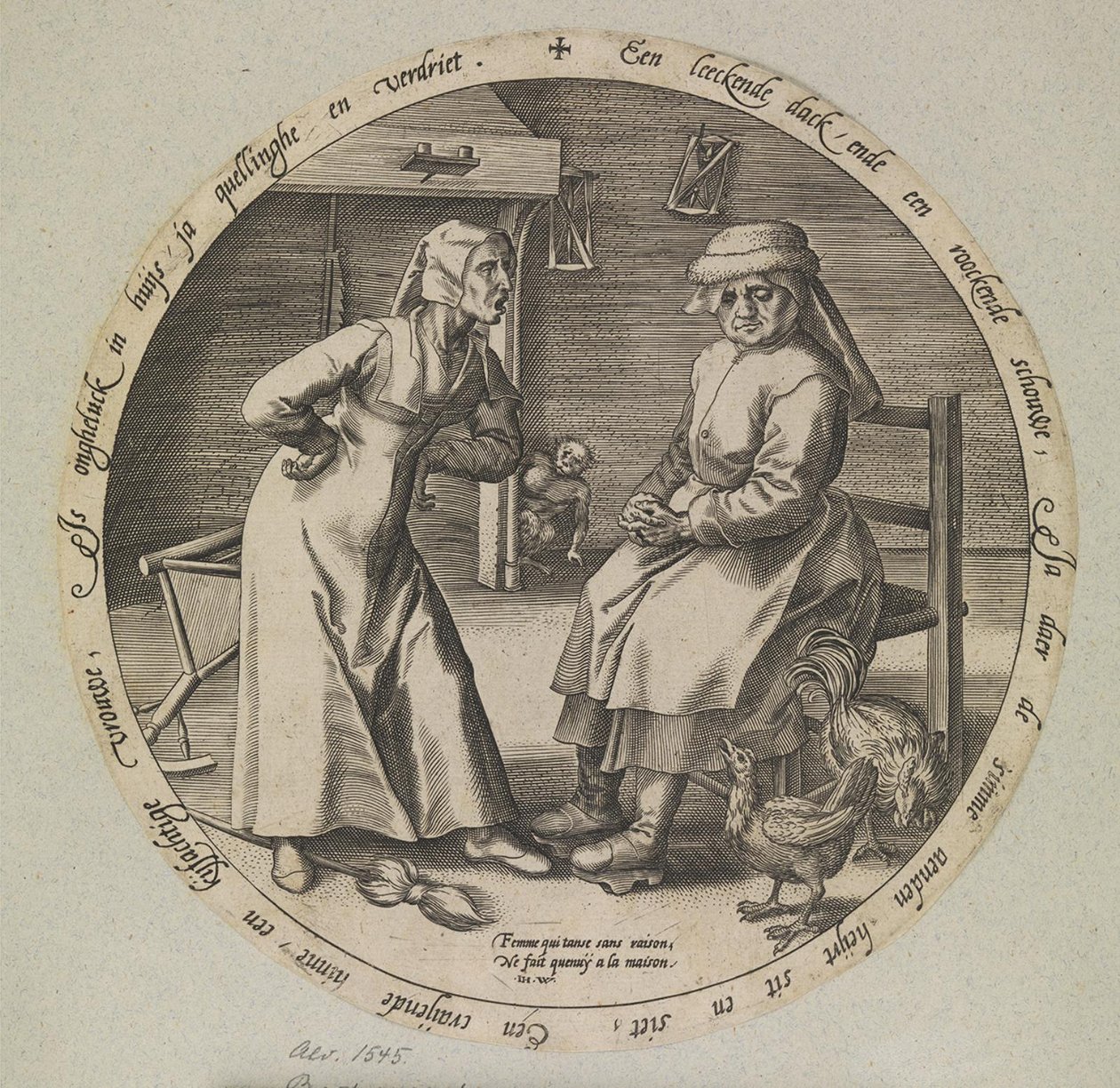 La donna che sgrida e la gallina che chioccia da Johannes Wierix