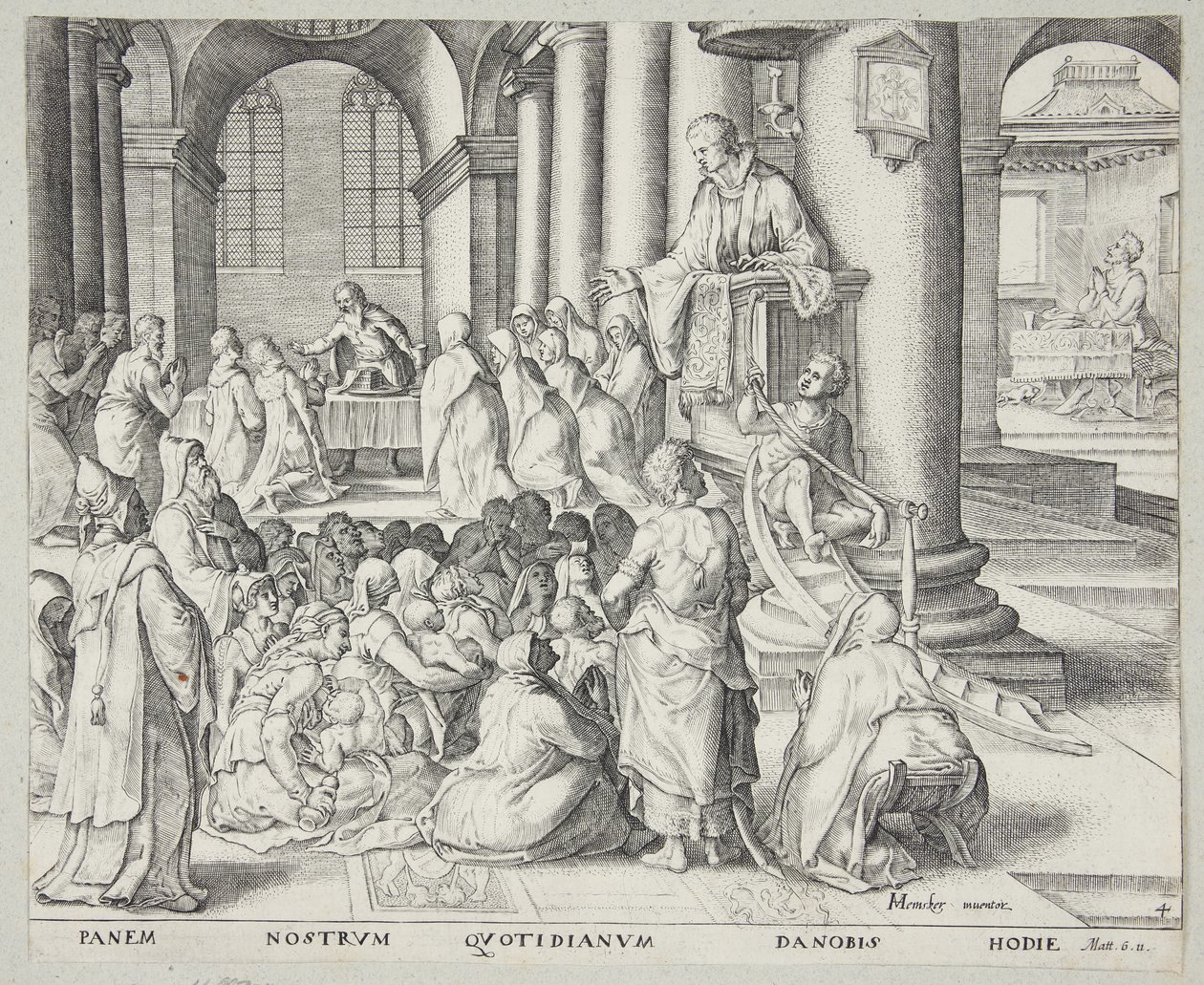 Il Sermone nella Chiesa da Johannes Wierix